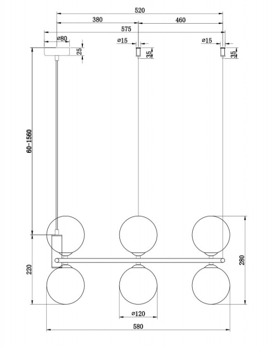 Подвесная люстра Maytoni Ring MOD013PL-06B - 3