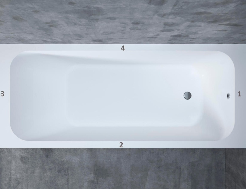 Ванна из искусственного камня Salini Orlando 180x80 102122MRF S-Stone, матовый, RAL полностью - 8