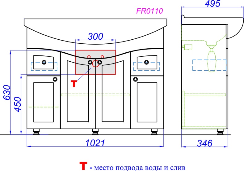 Мебель для ванной Aqwella Franchesca 105 - 6