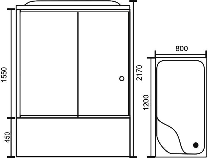 Душевая кабина Royal Bath 120х80 L профиль белый стекло прозрачное RB8120BP6-WT-L - 4