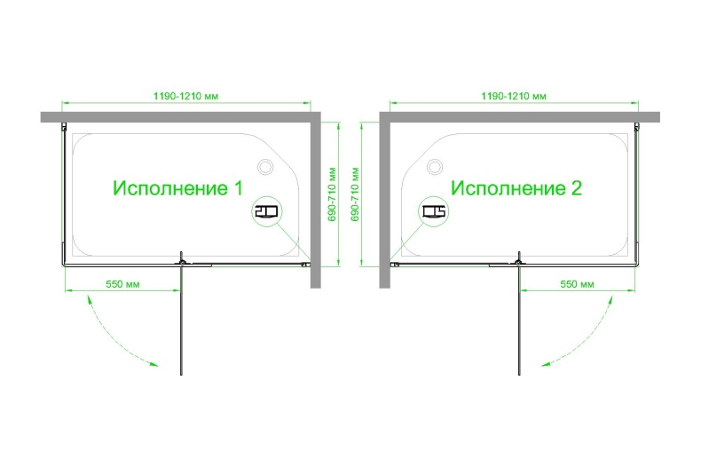 Душевой уголок Royal Bath HPVD 120х70 профиль белый стекло матовое RB7120HPVD-C - 3