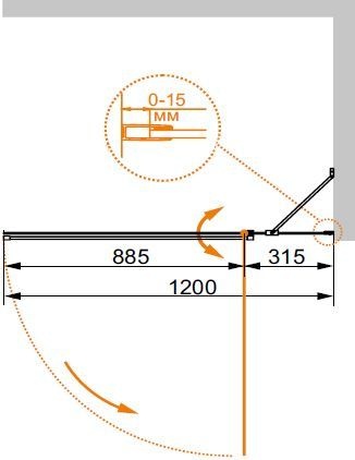 Шторка на ванну Cezares Eco O-V-11-120/140-P-Cr-R стекло punto ECO-O-V-11-120/140-P-Cr-R - 3