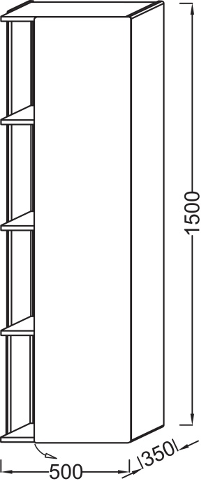 Шкаф-пенал Jacob Delafon Terrace EB1179D R, белый лак EB1179D-G1C - 4