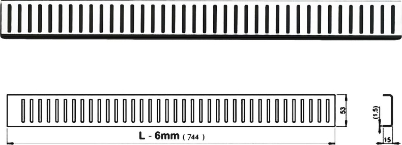 Решетка AlcaPlast Pure 750M матовая PURE-750M - 8