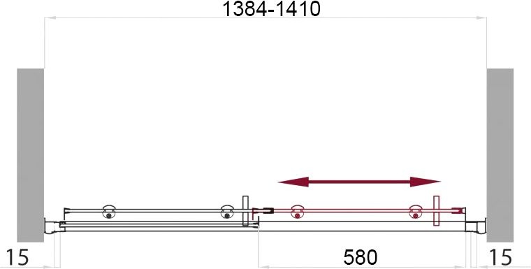 Душевая дверь в нишу BelBagno Uno BF 1 140 C Cr UNO-BF-1-140-C-Cr - 3