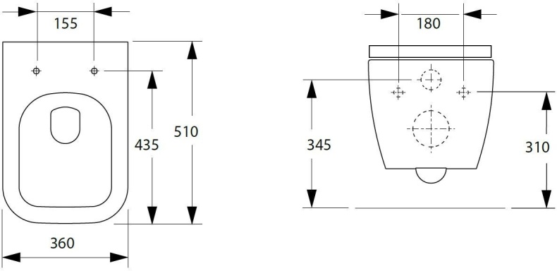 4.21004.20 INFINITY Унитаз подвесной, Rimless,510x360мм, без сидения ,белый (279254) - 1