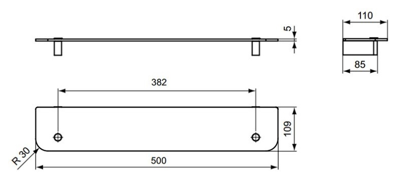 Стеклянная полка Ideal Standard Connect  N1392AA - 5