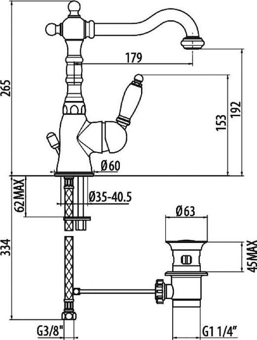 Смеситель для раковины Gattoni Orta хром  2741/27C0cr - 3