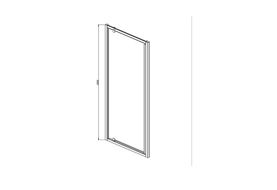 AQ ARI PI 10020BL Душевая дверь, распашная 1000x2000 профиль черный, стекло прозрачное - 3