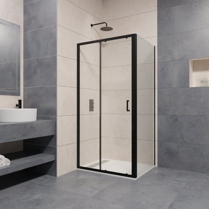 Душевой уголок RGW Passage PA-74B 100x110 профиль черный стекло прозрачное 410874101-14 - 1