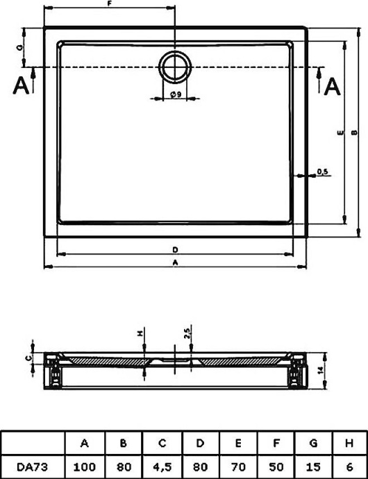 Душевой поддон Riho Davos 80x100 см (DA7300500000000) D002013005 - 1