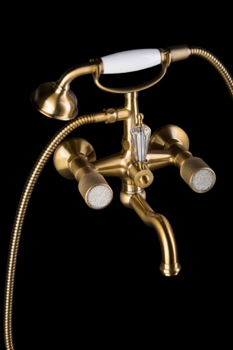 Смеситель для ванны Boheme Royal Cristal бронза с переключателем Swarovski 313-Royal - 1