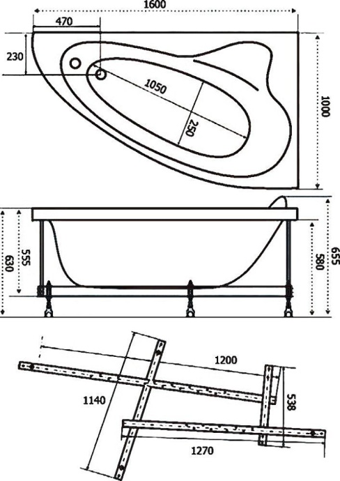 Акриловая ванна Triton Николь 160х100 L, Щ0000048680 - 1