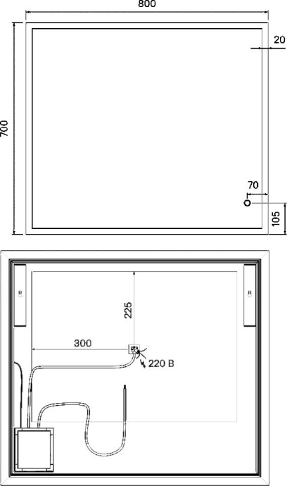 Зеркало Iddis Brick 80 c термообогревом и подсветкой BRI8000i98 - 5