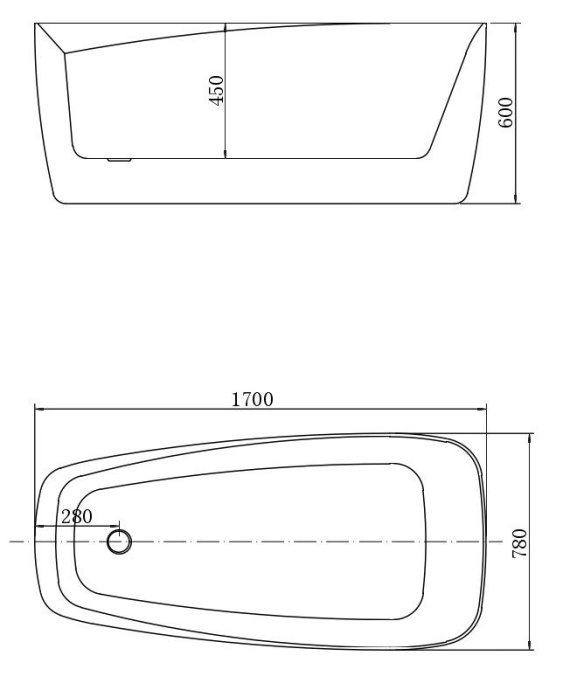 Акриловая ванна Aquanet Trend 260052 170x80, белая матовая 90778-MW - 7