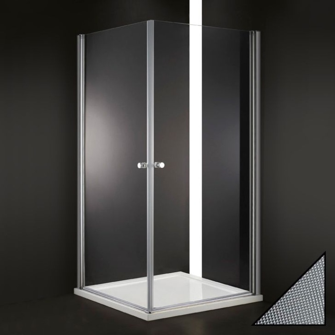 Душевой уголок Cezares Elena 80х80 хром стекло рифленое ELENA-W-A-2-80-P-Cr - 0