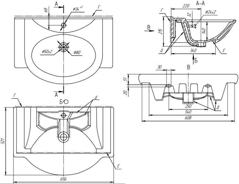 Мебель для ванной Sanflor Глория 65 серая - 10