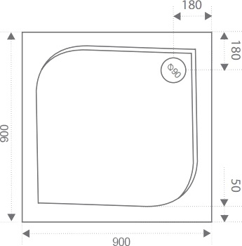 Поддон для душа Good Door Квадро 90x90 с ножками и экраном - 4