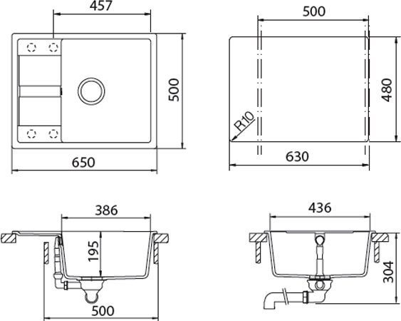 Мойка кухонная Schock Optima 50D альпина 700799 - 1