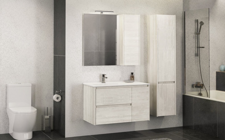 Тумба с раковиной Comforty Бремен 90 дуб белый 00004142375 - 1