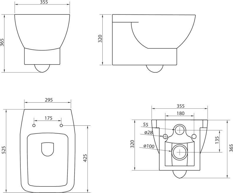 Чаша для унитаза подвесного BelBagno Lago BB128CH - 1