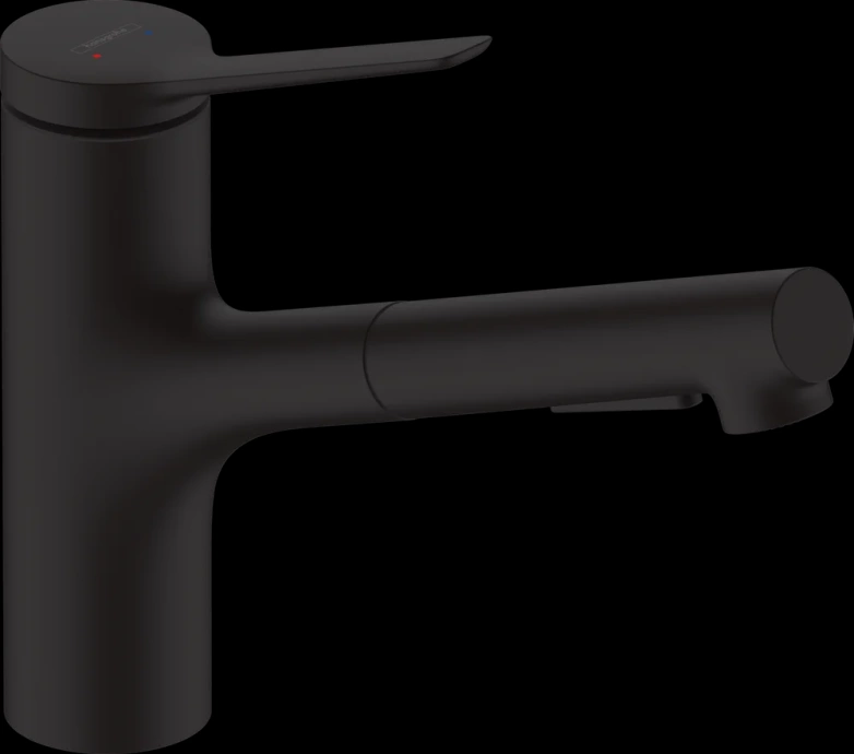 Смеситель для кухни Hansgrohe Zesis M33 с вытяжным душем черный матовый 74800670 - 0