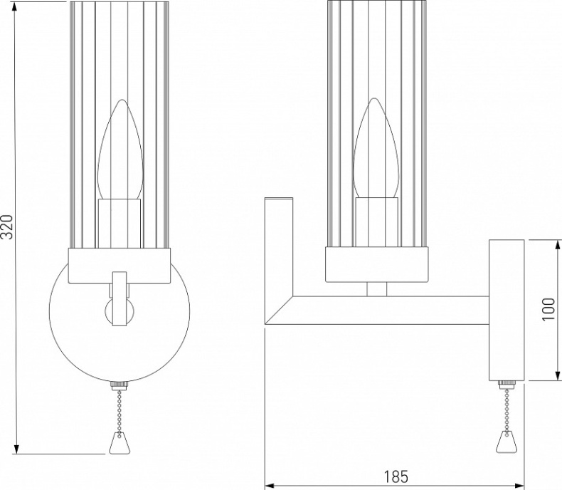 Бра Eurosvet Arganie 60133/1 серебро - 1