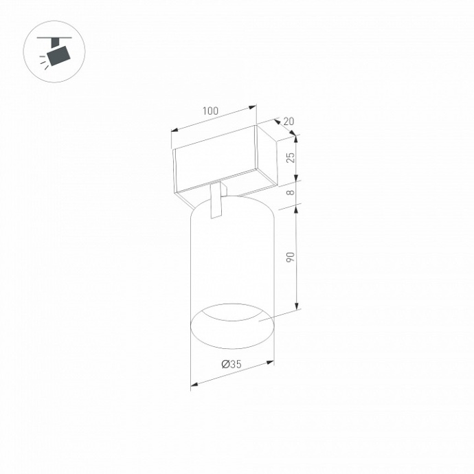 Трековый светодиодный светильник для магнитного шинопровода Arlight Mag-Spot-25-R90-9W Day4000 033240 - 6