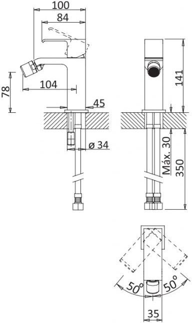 Смеситель Cezares Porta BS1 BIO для биде PORTA-BS1-BIO - 1