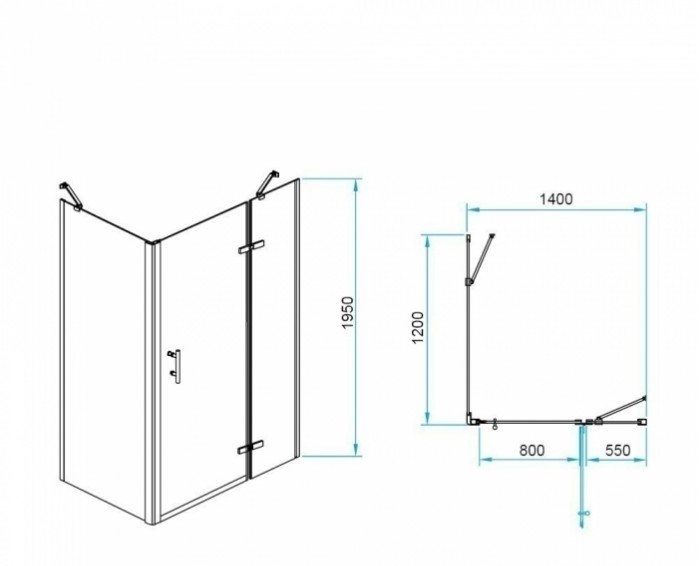 Душевой уголок RGW Passage PA-77B R 140x120 профиль черный стекло прозрачное 41087742-084R - 2