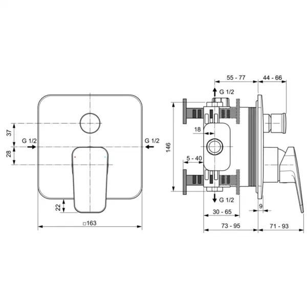 Смеситель для ванны и душа Ideal Standard Ceraplan хром BD263AA - 5