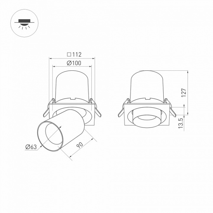 Встраиваемый светодиодный спот Arlight LTD-Pull-S110x110-10W Day4000 031367 - 6