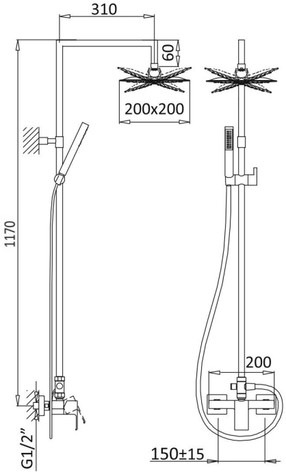 Душевая стойка Cezares Porta CD BIO PORTA-CD-BIO - 1