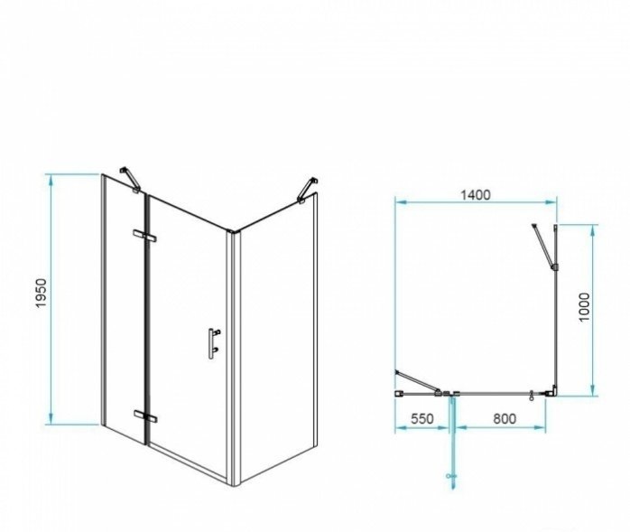 Душевой уголок RGW Passage PA-77-1B L 140x100 профиль черный стекло прозрачное 410877140-084L - 2