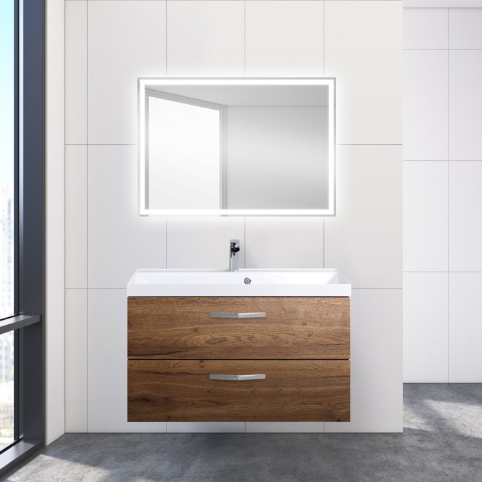 Тумба с раковиной BelBagno Aurora 90 rovere tabacco - 3