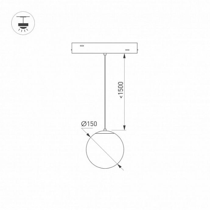 Трековый светодиодный светильник Arlight Mag-Orient-Sfero-Hang-R150-10W Warm3000 036049 - 2