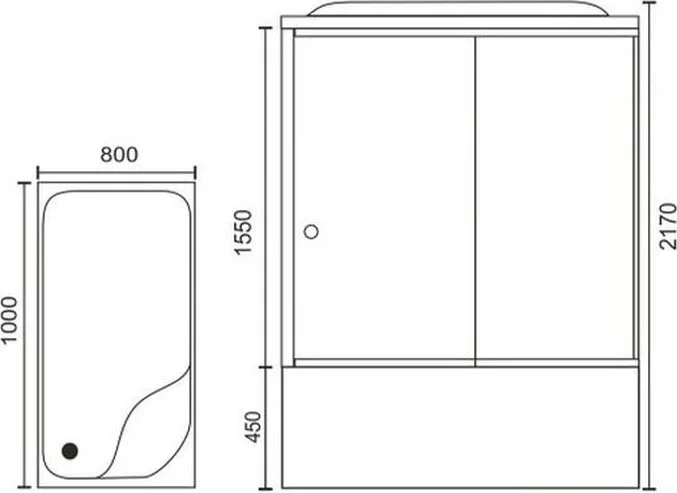 Душевая кабина Royal Bath BP 100x80 R профиль белый стекло матовое  RB8100BP1-M-R - 4