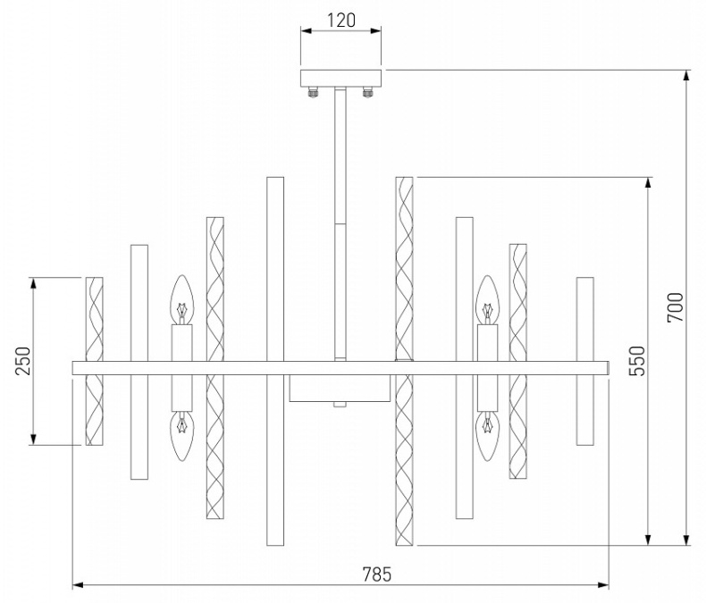 Люстра на штанге Bogate's Hollis 368/12 Smart - 1