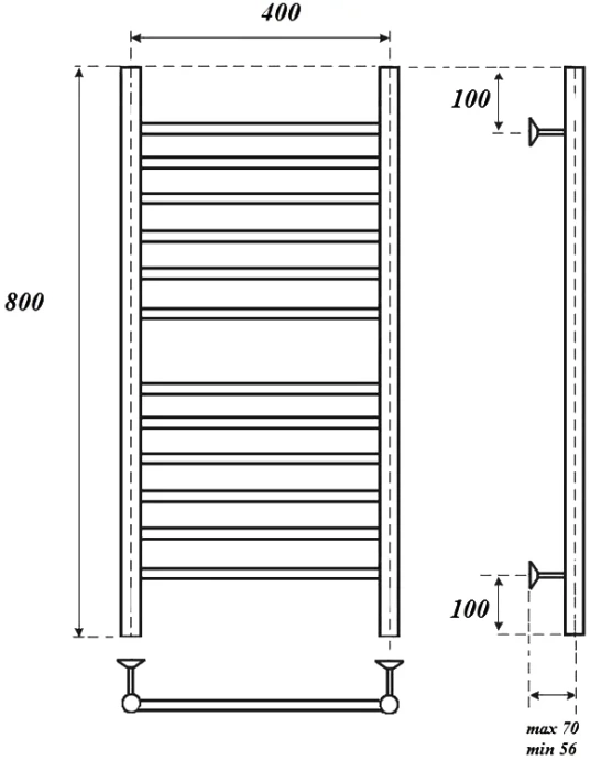 Полотенцесушитель электрический Point Аврора 40х80 хром PN10148SE - 1
