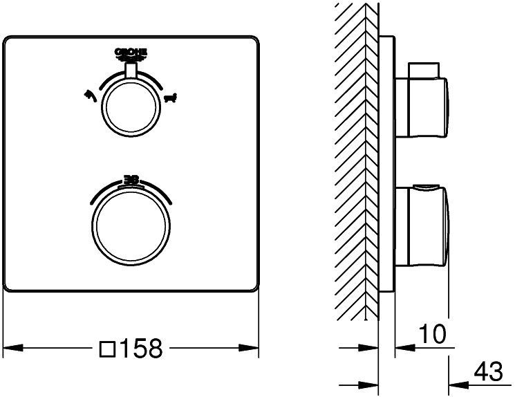 Термостат Grohe Grohtherm 24080000 для ванны с душем - 2