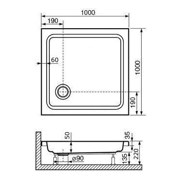 Поддон для душа RGW Style KV 90x90x5 FW5-8 16180199-11 - 1