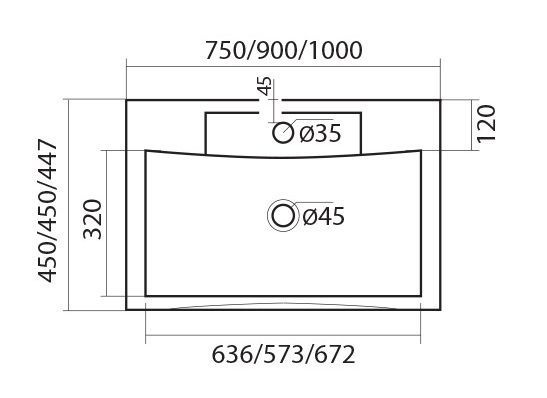 AM-LAV-750-MR-FP Раковина из искуственного мрамора - 3