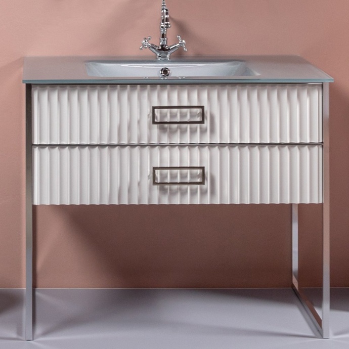 Тумба под раковину моноблок Boheme Armadi Art Monaco 100 белый глянец - хром 866-100-WCR - 0