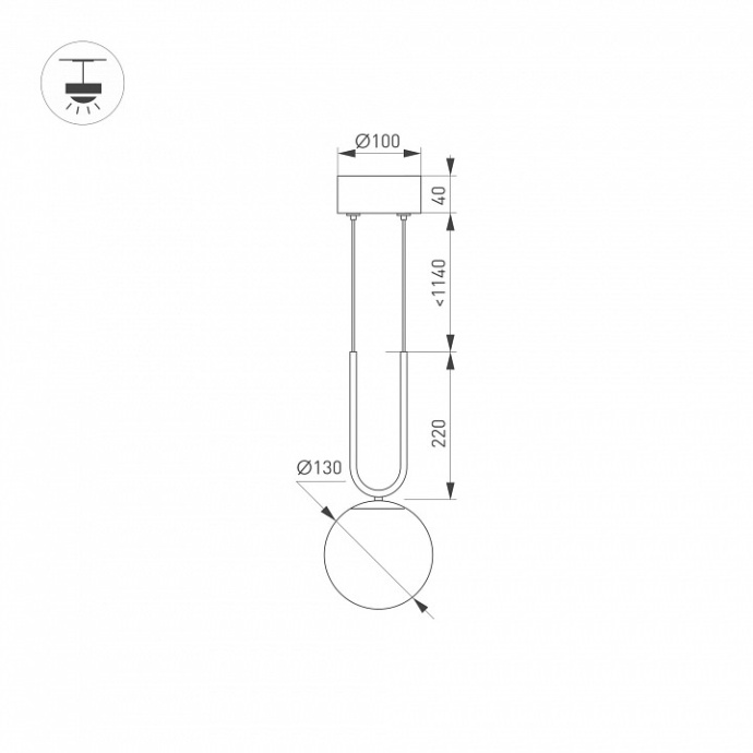 Подвесной светодиодный светильник Arlight SP-Beads-Hang-U-R130-10W Warm3000 036528 - 3