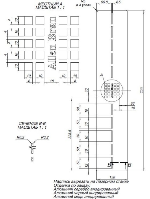 Накладка для сифона Allen Brau Infinity для поддона 160х90 серебро матовый 8.210N8-BA - 2