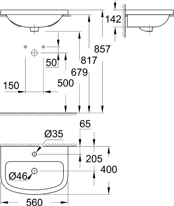 Раковина Grohe Bau Ceramic 39422000 - 2