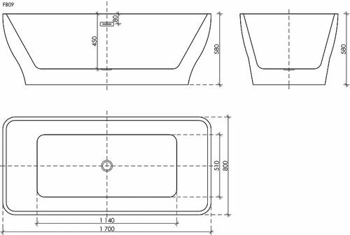 Акриловая ванна Ceramica Nova Neo 170х80 белая FB09 - 4