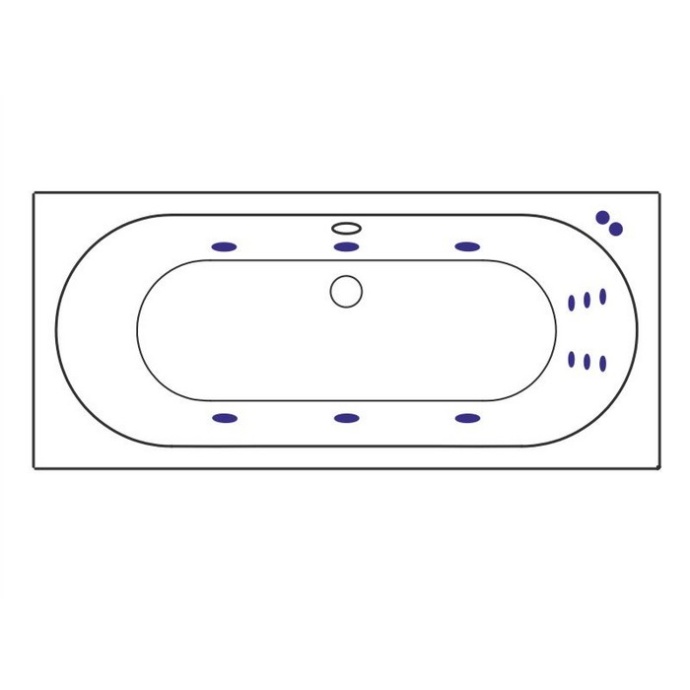 Ванна акриловая Excellent Oceana Line 180х80 с гидромассажем белый - хром WAEX.OCE18.LINE.CR - 5