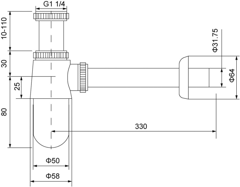 Сифон для раковины Timo 960/00L хром - 1