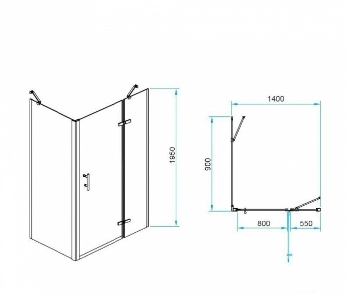 Душевой уголок RGW Passage PA-77-1B R 140x90 профиль черный стекло прозрачное 410877149-084R - 2
